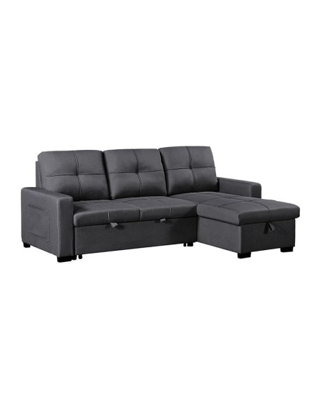MONTREAL-S Reversible Storage Corner Sofabed Fabric Anthracite