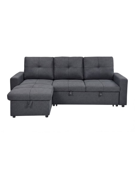 MONTREAL-S Reversible Storage Corner Sofabed Fabric Anthracite