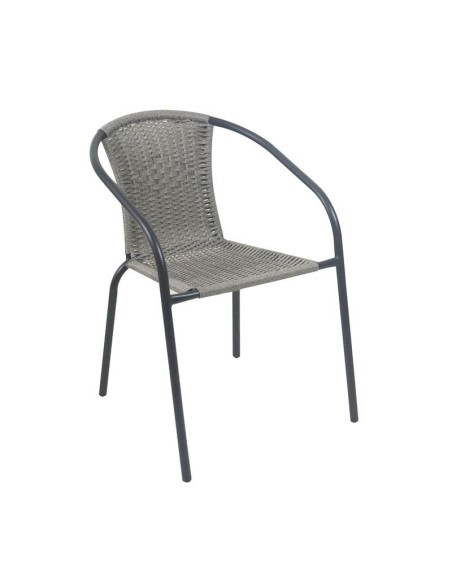 BALENO-W Armchair Metal Black-Mixed Grey Wicker