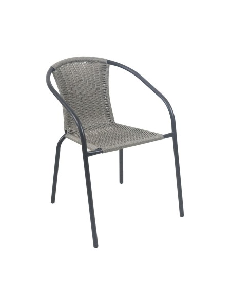 BALENO-W Armchair Metal Black-Mixed Grey Wicker