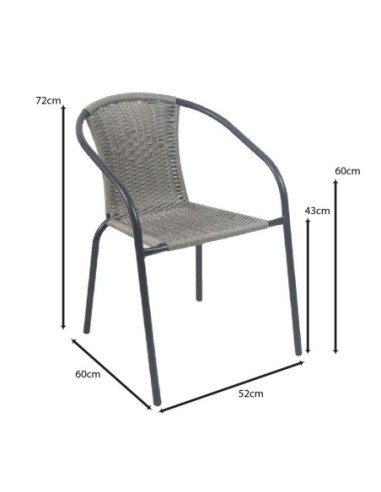 BALENO-W Armchair Metal Black-Mixed...