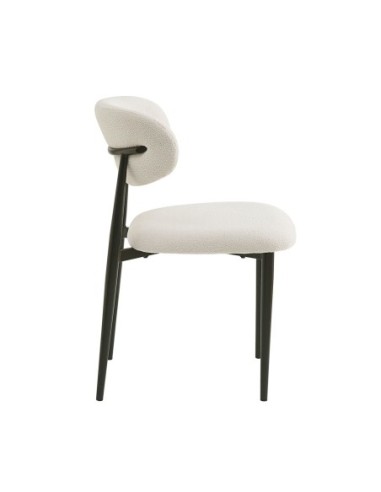 POINT Chair Black Metal, Teddy White...