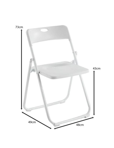 WENDY Καρέκλα Πτυσσόμενη, Μέταλλο Βαφή Άσπρο, PP Απόχρωση Άσπρο