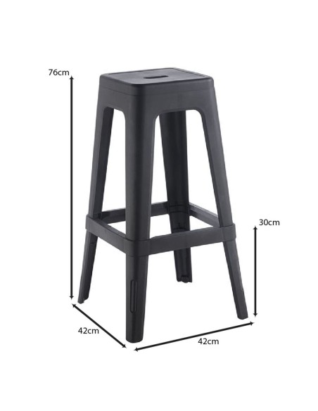 RELIX PP Bar Stool, Black