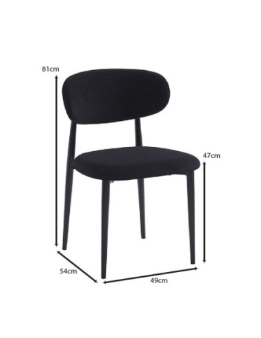 POINT Chair Black Metal, Teddy Black...