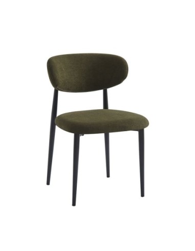 POINT Chair Black Metal, Teddy Olive...