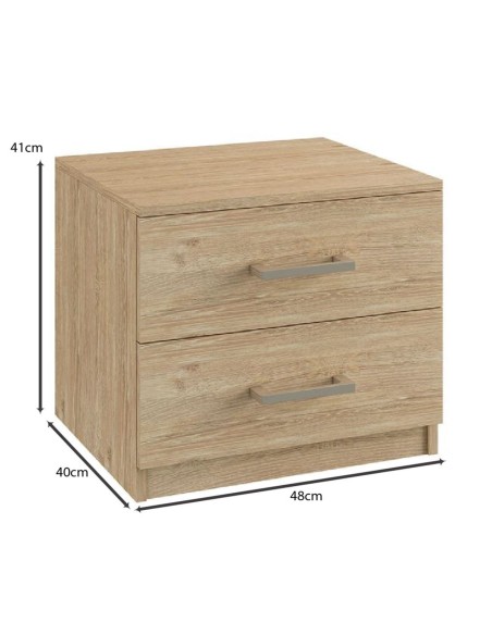 LIFE-W Bedside 2-Drawers 48x40x41cm Sonoma