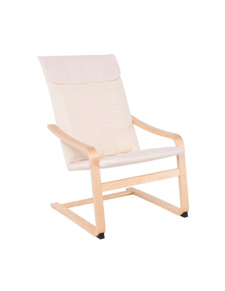 HAMILTON Πολυθρόνα Σαλονιού - Καθιστικού, Σημύδα - Ύφασμα Άσπρο