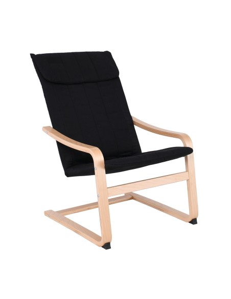 HAMILTON Armchair Natural (Birch)-Fabric Black