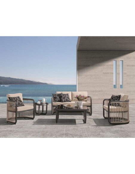 CITY Living Set Σαλόνι Καθιστικό Κήπου - Βεράντας Alu Ανθρακί - Μπεζ