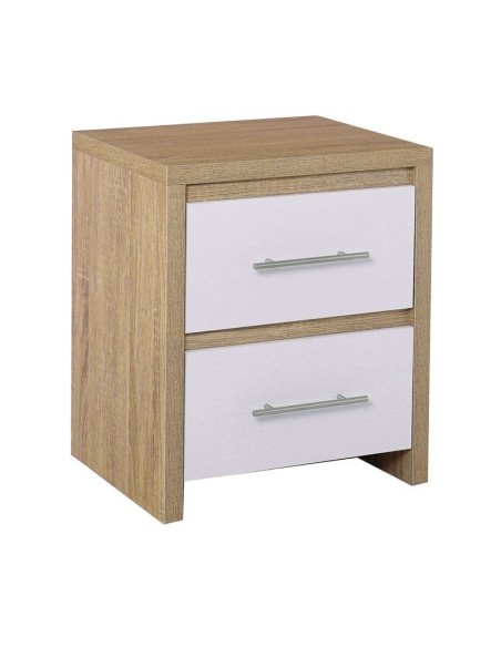 KENNEL Κομοδίνο 2 Συρτάρια, Απόχρωση Sonoma Άσπρο