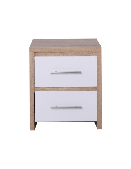 KENNEL Κομοδίνο 2 Συρτάρια, Απόχρωση Sonoma Άσπρο