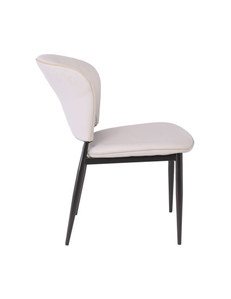 DIMA Καρέκλα Τραπεζαρίας- Κουζίνας, Μέταλλο Βαφή Μαύρο, Pu Γκρι-Μπεζ