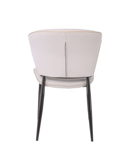 DIMA Καρέκλα Τραπεζαρίας- Κουζίνας, Μέταλλο Βαφή Μαύρο, Pu Γκρι-Μπεζ