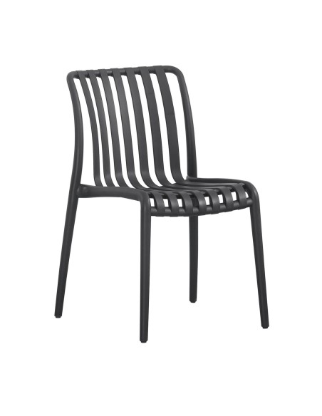 MODA-H Καρέκλα Στοιβαζόμενη, PP - UV Protection, Απόχρωση Ανθρακί