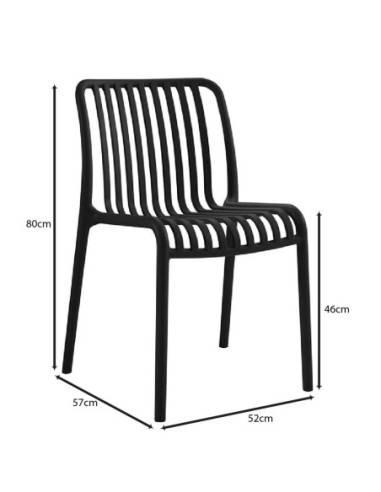 MODA-H Stackable Chair PP-UV Black