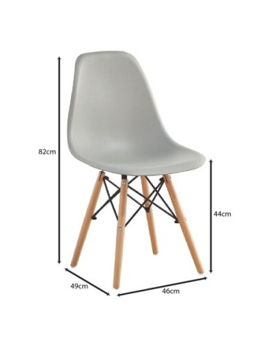 ART Wood Chair (Full K-D) PP Grey