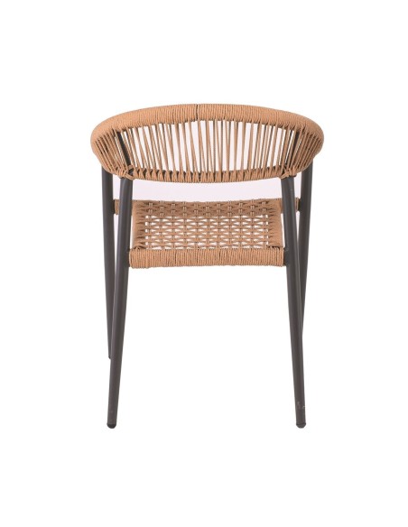 MADISON Armchair Alu Anthracite-Rope Wicker Natural