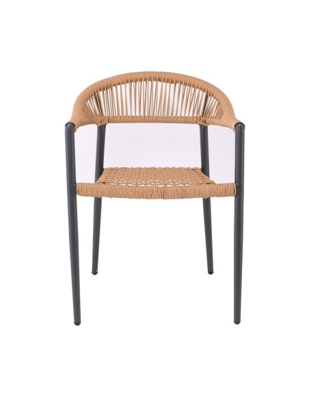 MADISON Armchair Alu Anthracite-Rope Wicker Natural