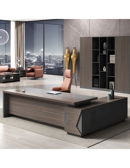 VIP Γραφείο Αριστερή Γωνία, Απόχρωση Grey Walnut