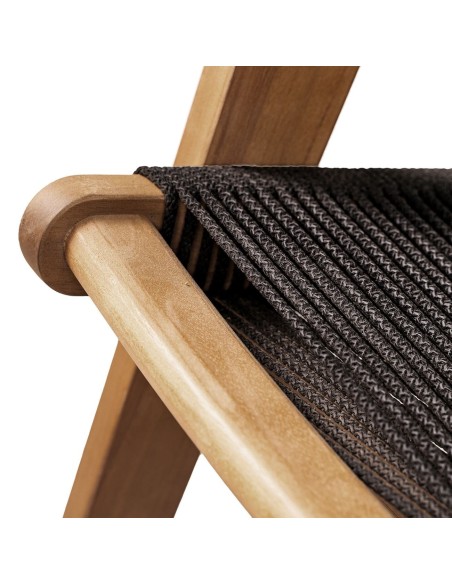 COFFEE Living 2-Seat Bench Acacia Natural, Rope Wicker Black