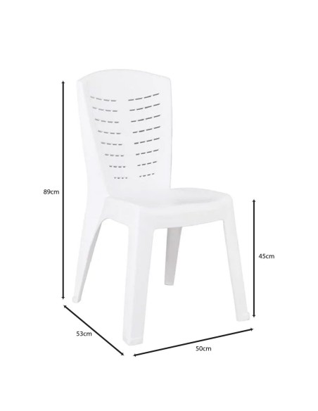 CLEO Καρέκλα Τραπεζαρίας Κήπου Στοιβαζόμενη, PP Απόχρωση Άσπρο