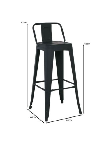 RELIX Bar Stool SH.66cm w-Back Metal...