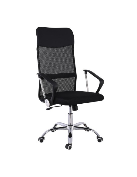 BF2400-W Manager Armchair Chromed Base-Pu&Mesh Black