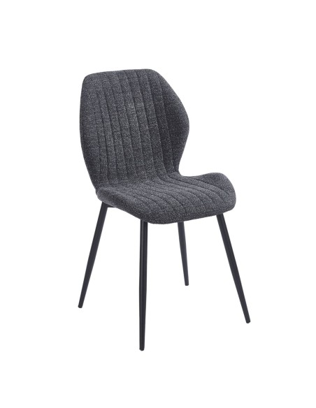 TANGO Chair Metal Black-Fabric Dark Grey