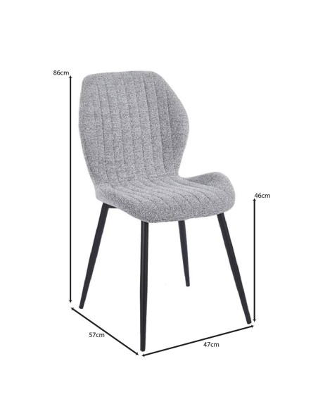 TANGO Chair Metal Black-Fabric Grey