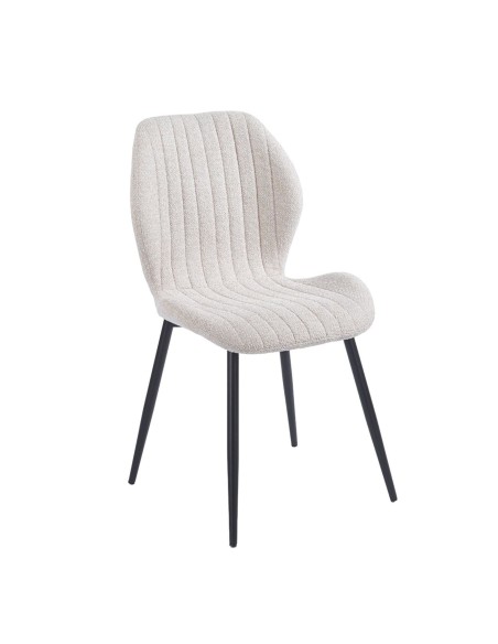 TANGO Chair Metal Black-Fabric Beige