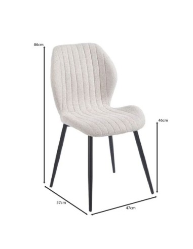 TANGO Chair Metal Black-Fabric Beige