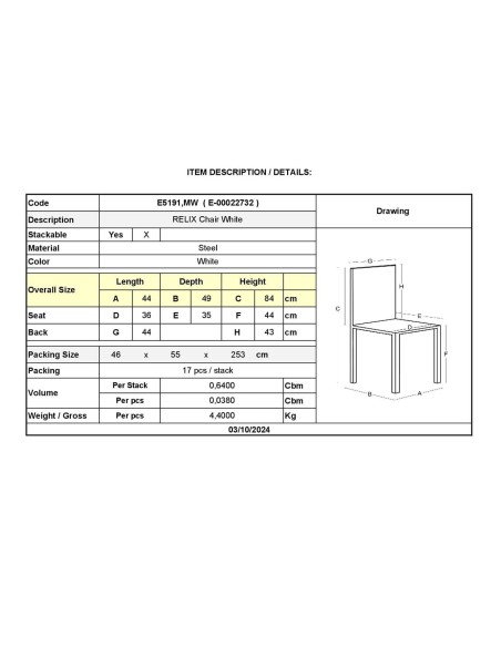 RELIX Chair Metal White