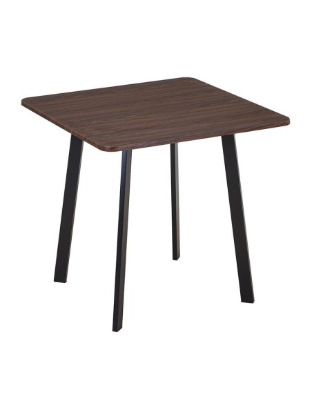 BARI Dining Table 80x80cm Metal Black-MDF Walnut