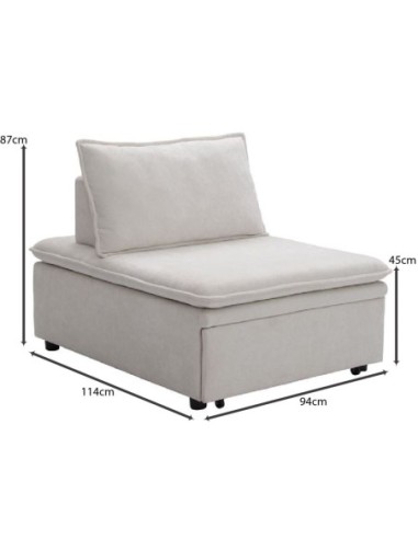 FRANNIE Chair Bed, Fabric Beige