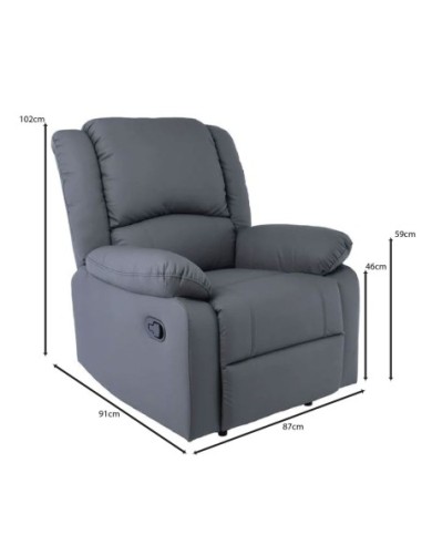 EVA Relax Armchair, Pu Dark Grey