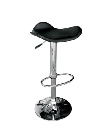 SADDLE Bar Stool Black Pvc-Chromed Base