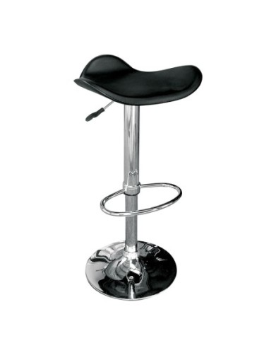 SADDLE Bar Stool Black Pvc-Chromed Base