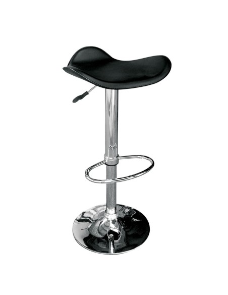 SADDLE Bar Stool Black Pvc-Chromed Base