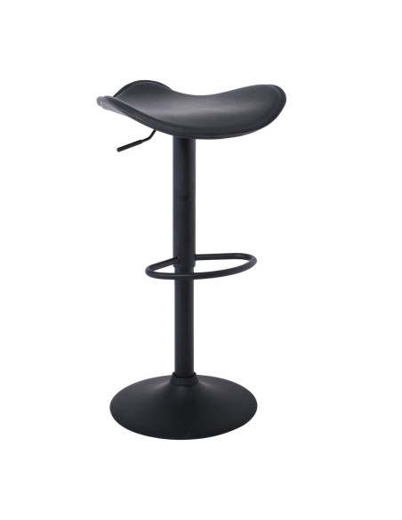 SADDLE Bar Stool Black Pvc-Black Metal Base