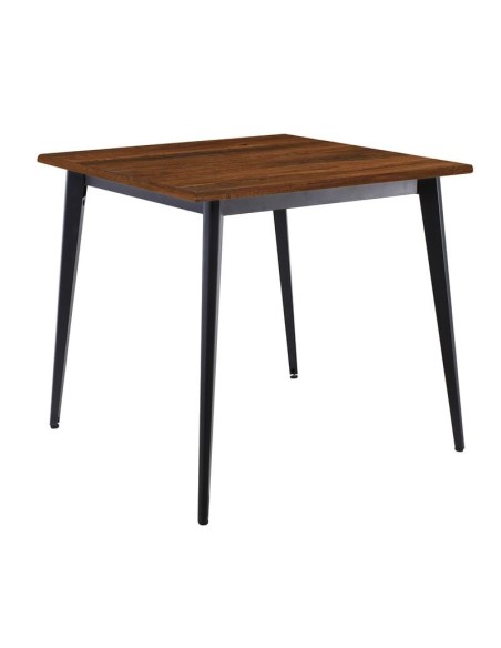 VIDAL Table 80x80cm Metal Black-Contract Sliq Walnut