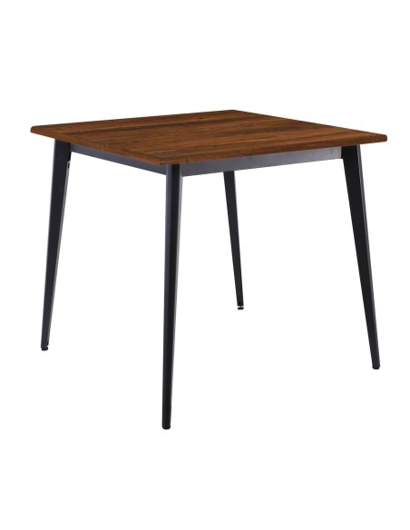 VIDAL Table 80x80cm Metal Black-Contract Sliq Walnut