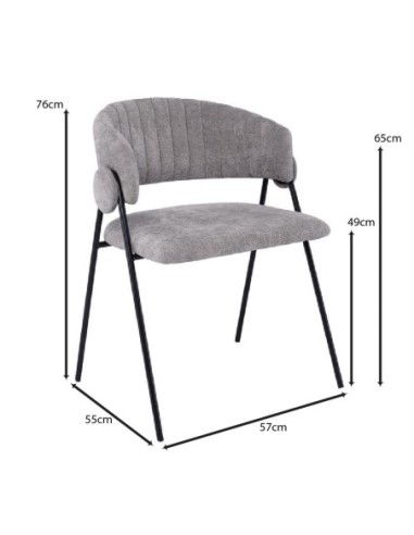 ALFREDO Armchair Black Metal, Grey...