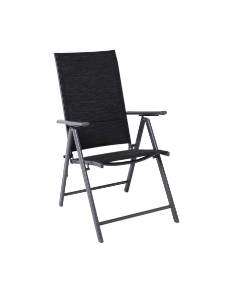 YARD Folding Armchair Metal Dark Grey, Padded Textilene Anthracite