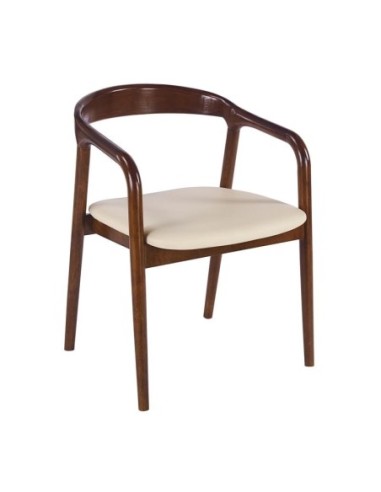 SIMONE Armchair Walnut, Pu Ecru