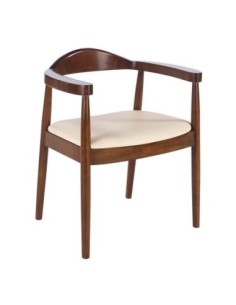 SARA Armchair Walnut, Pu Ecru