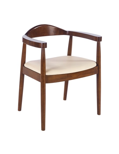 SARA Armchair Walnut, Pu Ecru