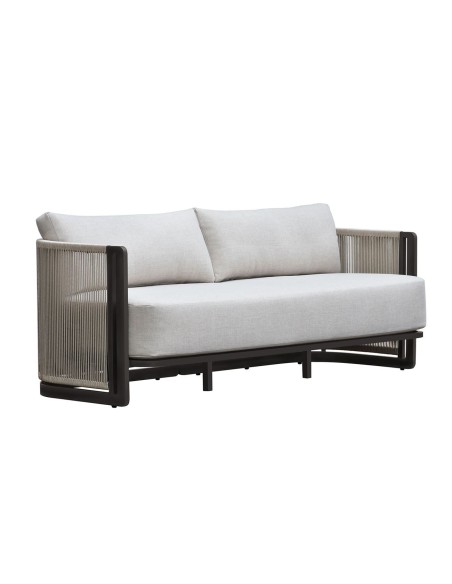 BOSTON Living Set (4 pcs) Alu Anthracite-Rope Wicker Beige