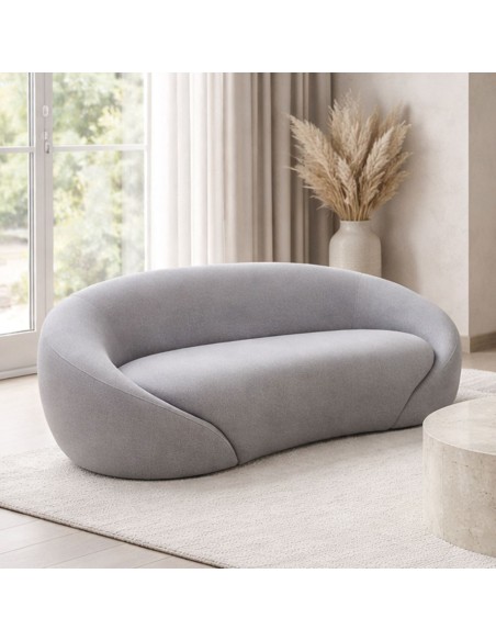 RAMON 2-Seater Sofa Grey Fabric