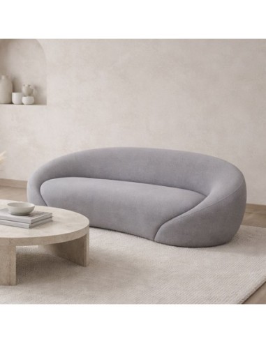 RAMON 3-Seater Sofa Grey Fabric